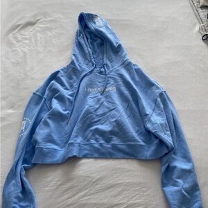Call her daddy cropped blue hoodie